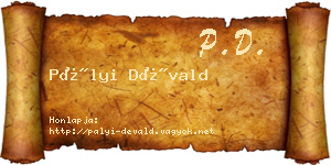 Pályi Dévald névjegykártya